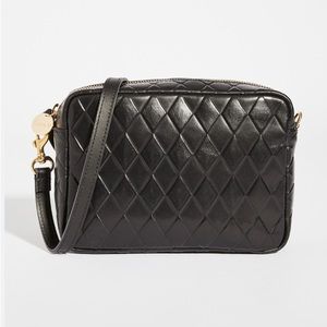 CLARE V DIAMOND MIDI SAC BLACK